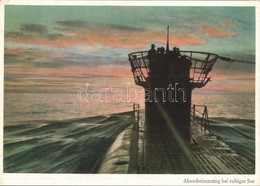 ** T2/T3 Abendstimmung Bei Ruhiger See (deutsches U-Boot). PK-Aufn. Kriegsber. Schötteldreier, Carl Werner / WWII German - Zonder Classificatie