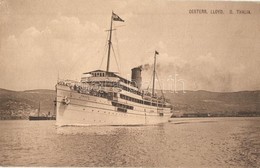 ** T2/T3 Oesterr. Lloyddampfer Thalia / Lloyd Austriaco Austrian Steamship SS Thalia. Litho Flags On Te Backside  (EK) - Unclassified