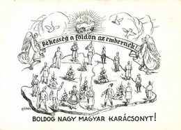 ** T2/T3 Békesség A Földön Az Embernek! Boldog Nagy Magyar Karácsonyt! / Hungarian Irredenta Christmas Greeting S: Gy. G - Sin Clasificación