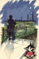 ** T2 Kelt 194.. Kedves... / WWII Hungarian Military Greeting Art Postcard S: Bozó - Zonder Classificatie
