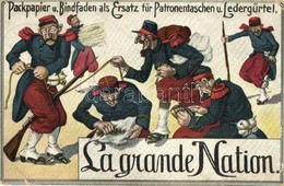 T2/T3 1914 La Grande Nation. Packpapier U. Bindfaden Als Ersatz Für Patronentaschen U. Ledergürtel / WWI German Military - Ohne Zuordnung