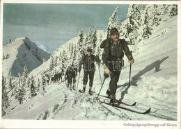 ** T2/T3 Gebirsgjägerspähtrupp Auf Skiern. PK-Aufn. Kriegsber. Baumann, Carl Werner / WWII German Military, Skiing Unit  - Unclassified