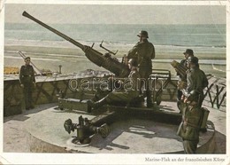 ** T3 Marine-Flak An Der Französischen Küste. PK-Aufn. Kriegsber. Augst, Carl Werner / WWII German Military Coastal Defe - Zonder Classificatie