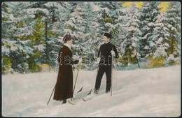 ** T2/T3 Couple Skiing On The Edge Of The Forest, Winter Sport - Zonder Classificatie