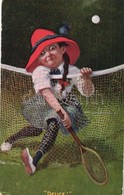 * T2/T3 Deuce! / Girl Playing Tennis. Langsdorf & Co. Series No. 695. - Unclassified