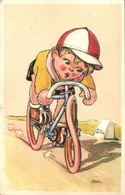 T2 Boy Cyclist On Bicycle. Cecami N. 1066. Italian Art Postcard S: M.M. - Sin Clasificación