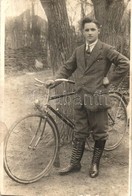 ** T2/T3 ~1905 Man With Bicycle. Photo (EB) - Unclassified