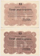 1849. 15kr (2x) Világosabb és Sötétebb Színváltozat T:I,I-
Adamo G102 - Non Classés