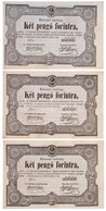 1849. 2Ft 'Kossuth Bankó' (3x) 'GT H. 2884', 'GT N. 2886', 'GT E. 2888' Egyik Látványosan Vágáshibás T:I,I-
Hungary 1849 - Sin Clasificación