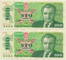 Csehszlovákia 1989. 100K (2x) Sorszámkövetők T:II
Czechoslovakia 1989. 100 Korun (2x) Sequential Serials C:XF
Krause 97 - Non Classés