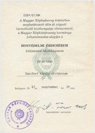 1987. 'Honvédelmi érdemérem 20 év Után' Adományozói Okirat Műbőr Mappában - Other & Unclassified