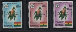 LOT 435 - GHANA N° 406/408  Surchargés ** - EPIS DE MAIS - Groenten