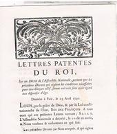 LETTRES PATENTES ROI   DU 23.04..1790 LOUIS XVI  RELATIVE CONDITIONS ETRE CITOYEN ACTIF   LOI8 - Historische Documenten