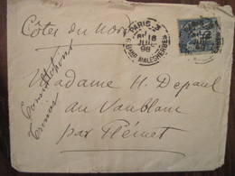 France 1899 Lettre Enveloppe Cover Plemet Cote Du Nord Vaublanc - 1877-1920: Semi-Moderne