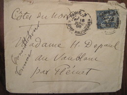 France 1899 Lettre Enveloppe Cover Plemet Cote Du Nord Vaublanc - 1877-1920: Période Semi Moderne