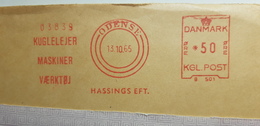 EMA METER FREISTEMPEL DANMARK ODENSE 1965 KUGLELEJER MASKINER - Franking Machines (EMA)