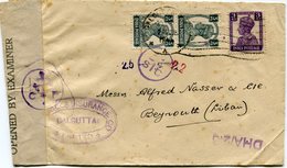 INDE ANGLAISE LETTRE CENSUREE DEPART CALCUTTA 21-5-44 POUR LE LIBAN - 1936-47 Roi Georges VI