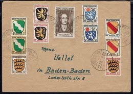 ALLEMAGNE - Affranchissement Timbres De 1945 - Armoiries + Effigie Sur Enveloppe De Baden-Baden - B/TB - - Amtliche Ausgaben