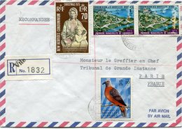 NOUVELLES HEBRIDES LETTRE RECOMMANDEE PAR AVION DEPART VILA 11-8-76 POUR LA FRANCE - Storia Postale