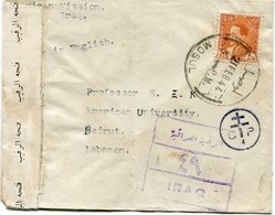 IRAQ LETTRE CENSUREE DEPART MOSUL 21 FEB 44 POUR LE LIBAN - Iraq