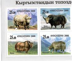 Kyrgyzstan.2008 Fauna. Yaks(Mountains). Block Of 4v X 25.oo  Michel # 543-46 - Kirghizistan