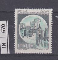 ITALIA REPUBBLICA , 1980	Castelli L. 600 Nuovo - 1971-80:  Nuovi