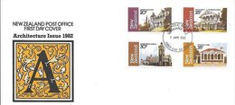 NEW ZEALAND 1982 ARCHTECTURE FDC - Cartas & Documentos