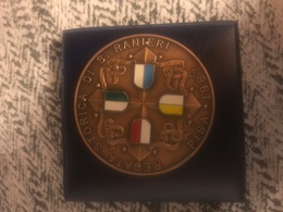1987 Medaglia Grande Modulo In Bronzo Qsmaltata Regata Storica Di San Ranieri Pisa Amalfi Genova Venezia - Bronzes