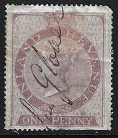 GB QV Inland Revenue 1d Violet (large Format)Wmk: Anchor (with No Rope) Used - Fiscale Zegels