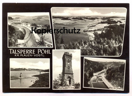 ÄLTERE POSTKARTE TALSPERRE PÖHL KREIS PLAUEN VOGTLAND JULIUS-MOSEN TURM TRIEBTAL Barrage Cpa Ansichtskarte Postcard AK - Poehl