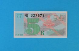 ZAGREB ELECTRIC TRAMWAY (ZET) - Croatia Monthly Ticket For May 1994. * Tram Straßenbahn Bonde Tranvia Billet Billete - Europa