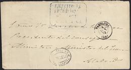 1872. LARRASOAÑA A MADRID. MARCA "EJERCITO DE/OPERACIONES/DEL NORTE/GENERAL EN JEFE" Y "CARTERIA DE/LARRASOAÑA". - Covers & Documents