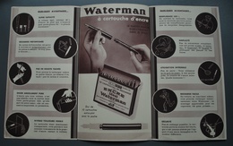 Dépliant Publicitaire - Vers 1930-40 - Waterman - Porte Plume à Cartouche D'encre - - Werbung