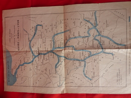 Carte Réseau Fluvial Canaux (2569 Kms) COMPAGNIE De NAVIGATION Du HAVRE- PARIS-LYON - Europe