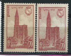 [29] Variété :  N° 443 Strasbourg Brun-jaune Au Lieu De Brun-rouge  + Normal ** - Neufs