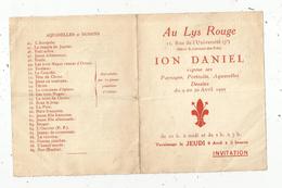 Invitation 4 Pages  , AU LYS ROUGE , Paris , Ion Daniel Expose , 1925  ,2 Scans , Frais Fr 1.45 E - Ohne Zuordnung