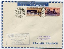 RC 11709 Nelle CALEDONIE 1948 LETTRE NOUMÉA SAIGON PAR SYDNEY AIR FRANCE FFC - Storia Postale