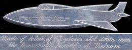 COUPE PAPIER / PAPER KNIFE In ALUMINIUM - MADE FROM DEBRIS Of U. S. PLANE SHOT DOWN OVER VIETNAM ~ 1965 - '70 (ab016) - Abrecartas