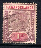 Leeward Islands 1890 QV 1d Dull Mauve & Rose SG 2 ( M163 ) - Leeward  Islands