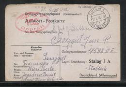 KRIEGSGEFANGENENPOST NAZI GERMANY THIRD REICH WW2 JAGODZIN WOLYN TO PRISONER OF WAR POW CAMP STALAG 1A STABLACK RUSSIA - Gevangenkampen