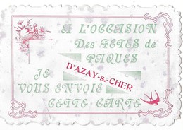 AZAY SUR CHER (37) Carte Postale Fantaisie Fetes De Paques - Andere & Zonder Classificatie