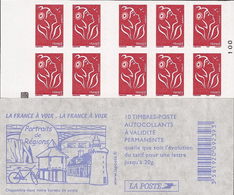 CARNET 3744-C 6a Marianne De Lamouche "LA FRANCE A VOIR PORTRAITS DE REGIONS" Avec Carré Noir. RARE - Moderne : 1959-...