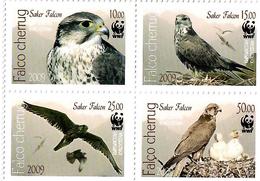 Kyrgyzstan.2009 WWF. Saker Falcon. 4v: 10,15,25,50  Michel # 579-82 - Kirghizistan