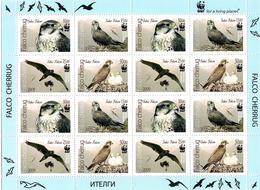 Kyrgyzstan.2009 WWF. Saker Falcon. Sheetlet Of 16 (4x4). Michel # 579-82  Bg. - Kirghizistan