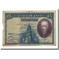 Billet, Espagne, 25 Pesetas, 1928-08-28, KM:74b, B - 1-2-5-25 Pesetas