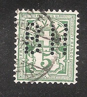 Perfin/perforé/lochung Switzerland No YT66/102   BH   Basler Handelsmuhle Basel - Gezähnt (perforiert)