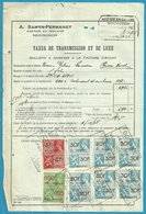 Fiscale Zegels 30 Fr + 3 Fr..TP Fiscaux / Op Dokument Douane En 1938 Taxe De Transmission Et De Luxe - Documenti