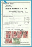 Fiscale Zegels 8 Fr + 4 Fr..TP Fiscaux / Op Dokument Douane En 1936 Taxe De Transmission Et De Luxe - Dokumente
