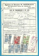 Fiscale Zegels 50 Fr + 8 Fr..TP Fiscaux / Op Dokument Douane En 1935 Taxe De Transmission Et De Luxe - Documenti