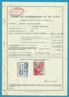 Fiscale Zegels 40 Fr + 6 Fr..TP Fiscaux / Op Dokument Douane En 1935 Taxe De Transmission Et De Luxe - Documenti
